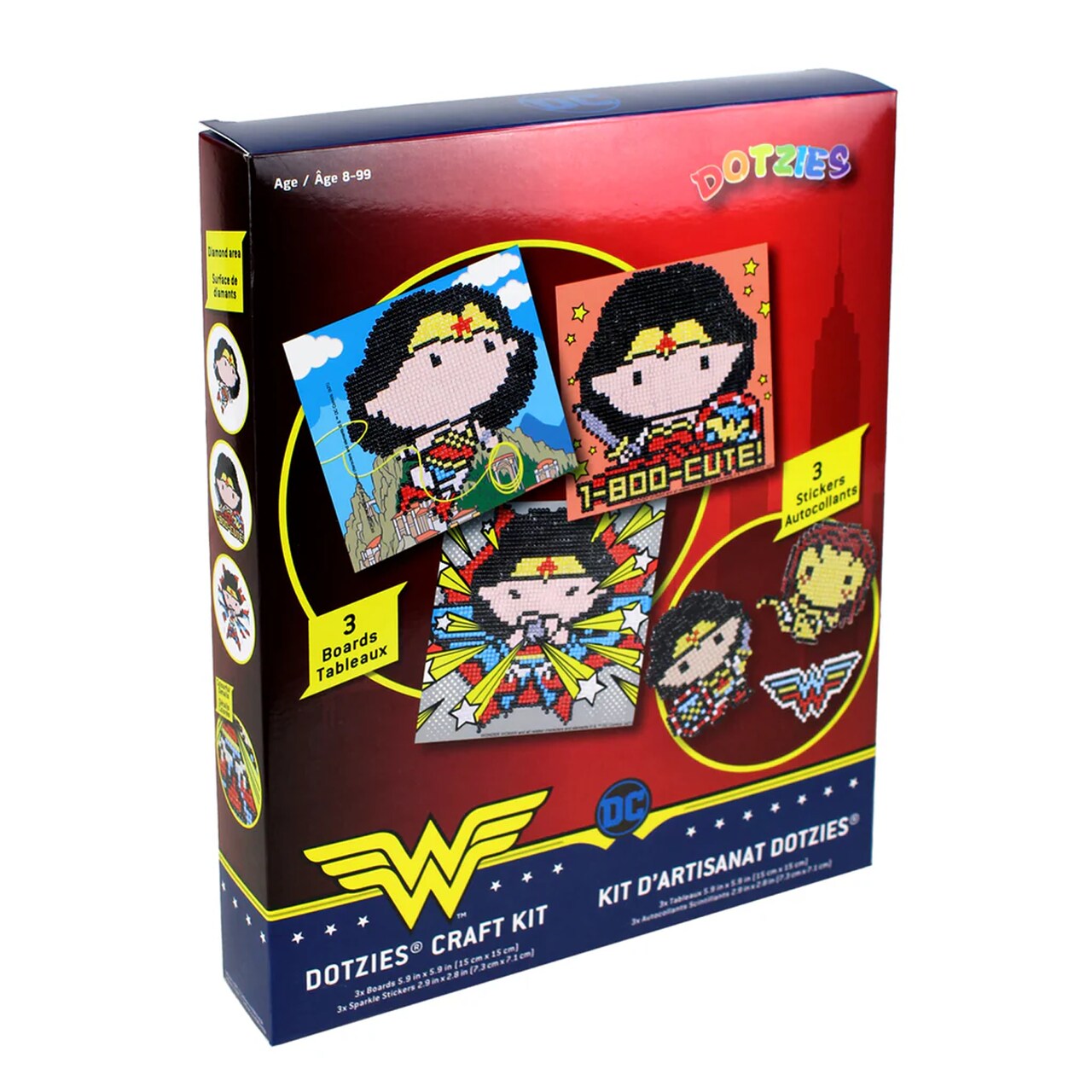Diamond Dotz Wonder Woman DC Superhero Diamond Painting Kits for Adults - Diamond Art Kits a Relaxing Creative Craft Kit with Dotz Gems 2.9x2.8